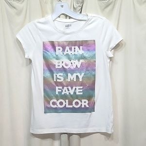 Crazy 8's girls L white tee shirt